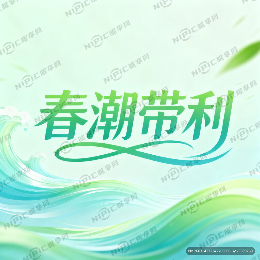 春潮带利 艺术字