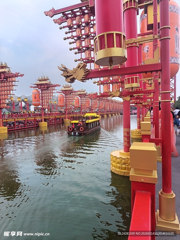 水上中式亭廊景观