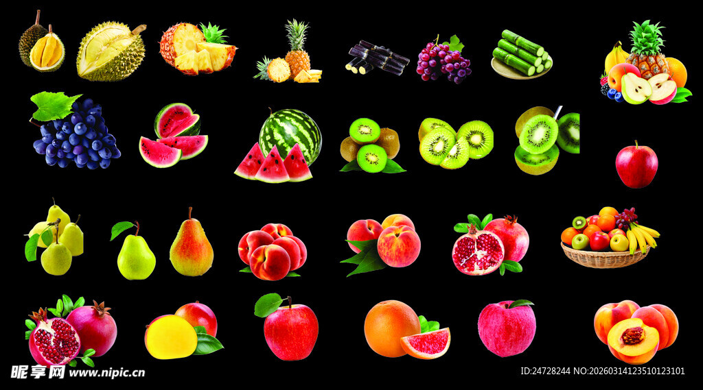 多彩水果图标集合