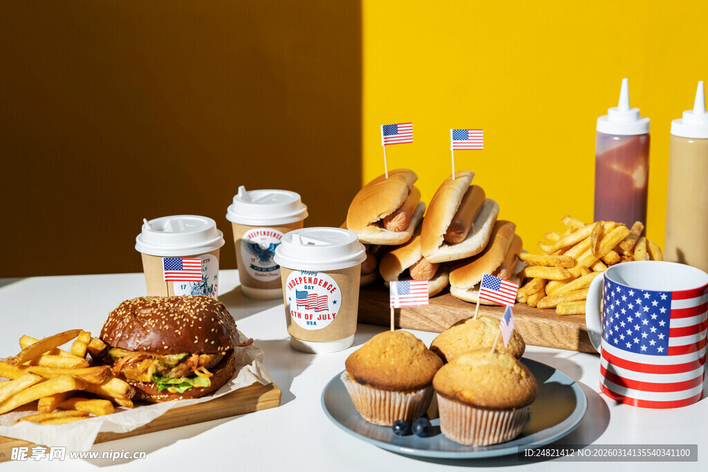 美式快餐美食丰富组合