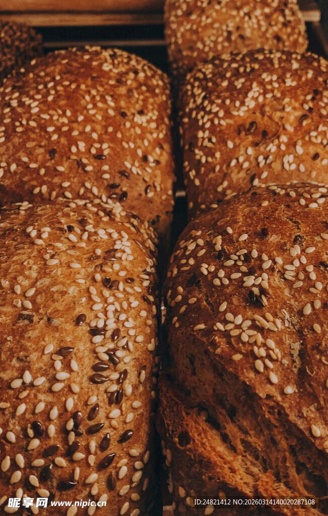 美味杂粮面包特写