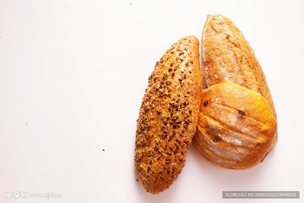 多样美味面包展示