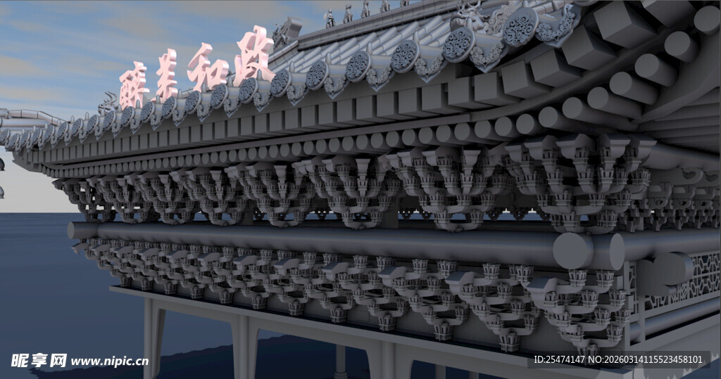 中式古建筑屋檐特写