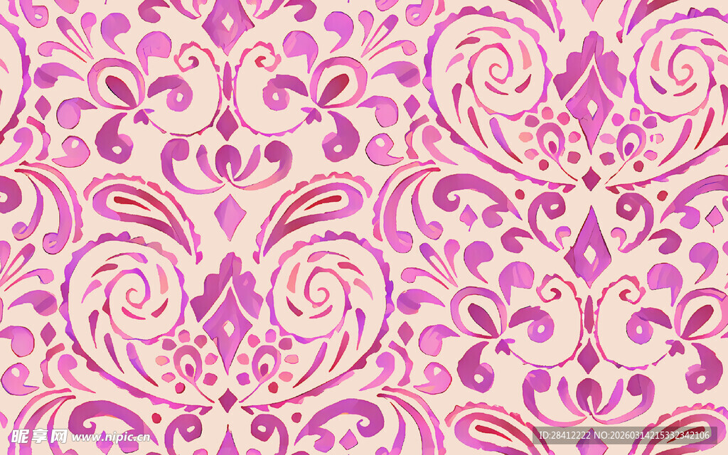 粉色花卉漩涡图案背景