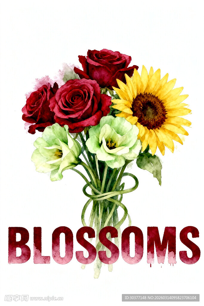 花瓶中的多彩花卉