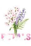 清新花卉组合 PETALS字样