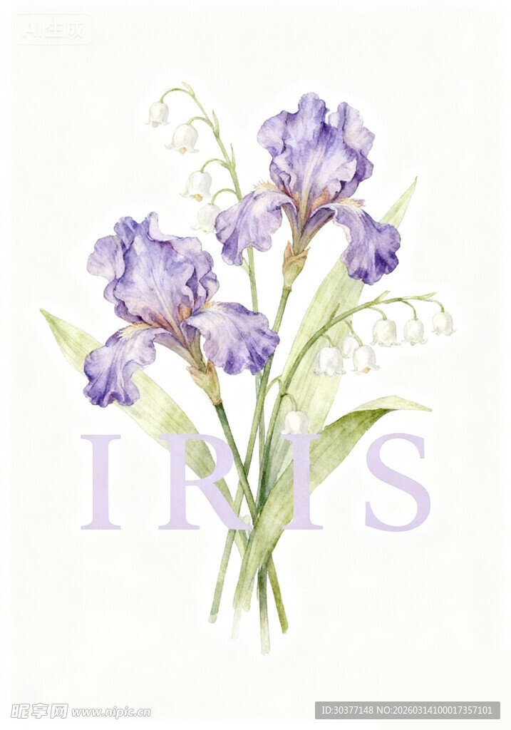 紫色鸢尾花插画