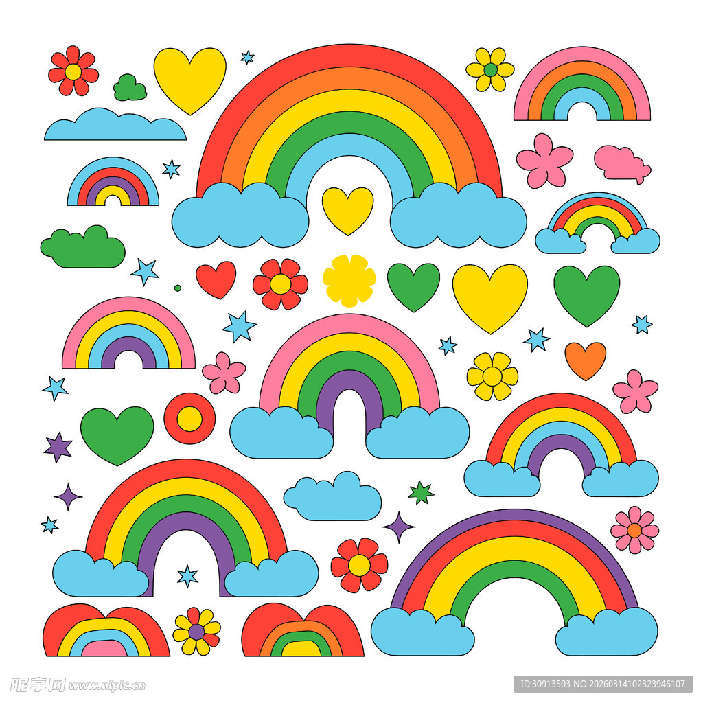 彩虹贴纸图案
