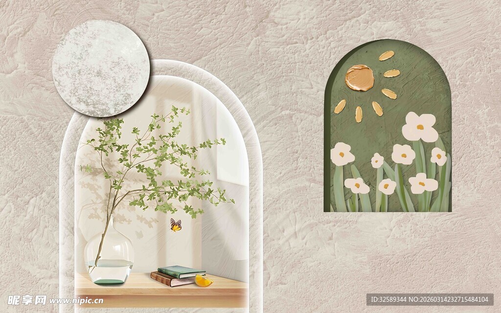 清新室内花卉装饰景象