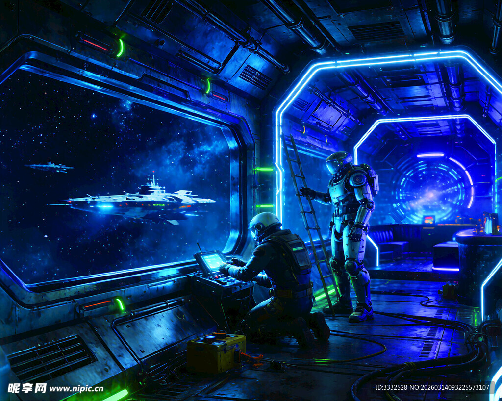 未来科幻风格的科技场景