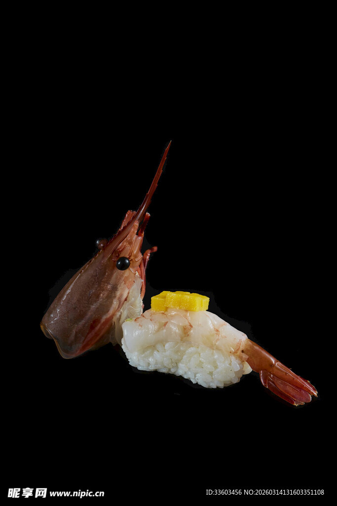 鲜虾寿司特写