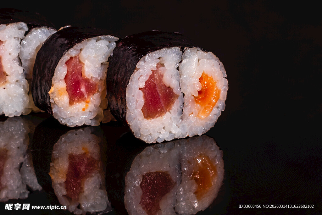 美味寿司卷特写