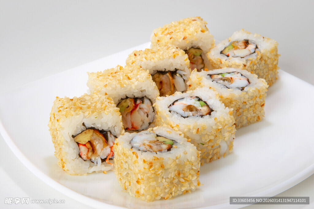 美味寿司卷摆盘展示