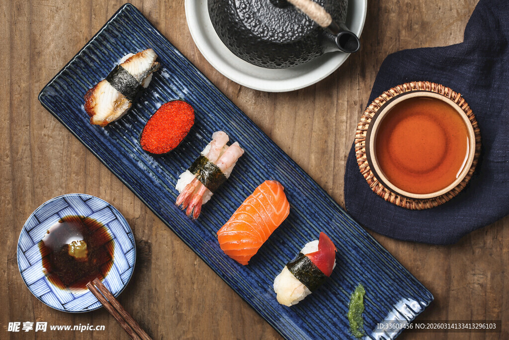 美味寿司拼盘展示