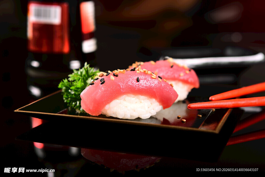 精致美味寿司摆盘展示