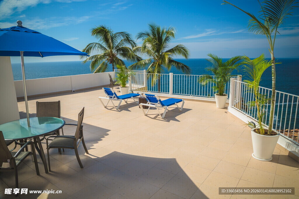 海滨露台休闲美景