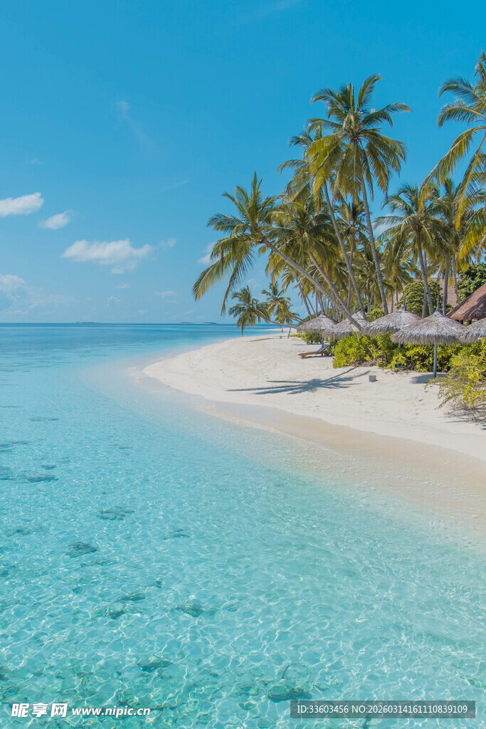 热带海岛美丽沙滩风光