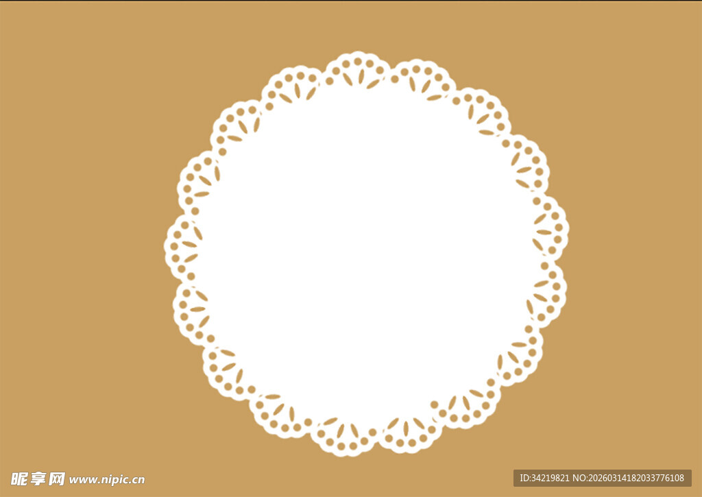 白色蕾丝圆形装饰图案