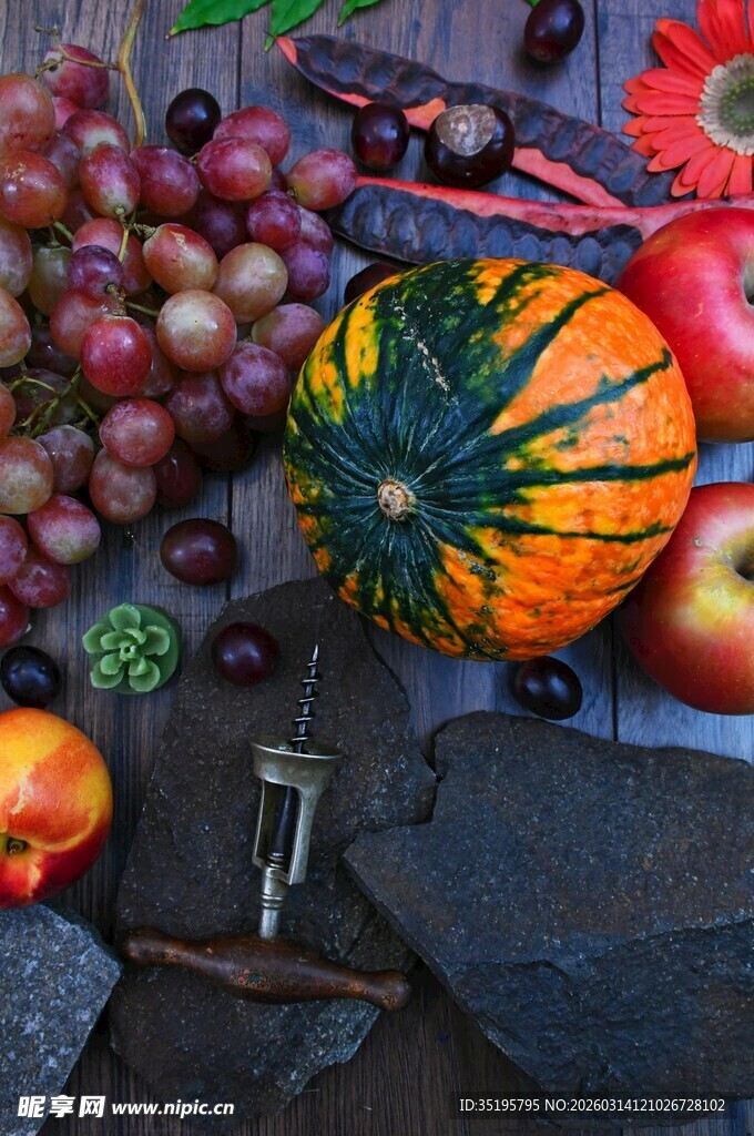 多彩秋季果蔬静物组合