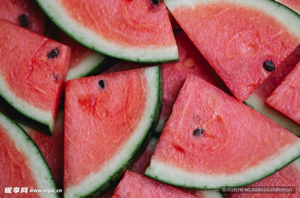 新鲜切块西瓜展示