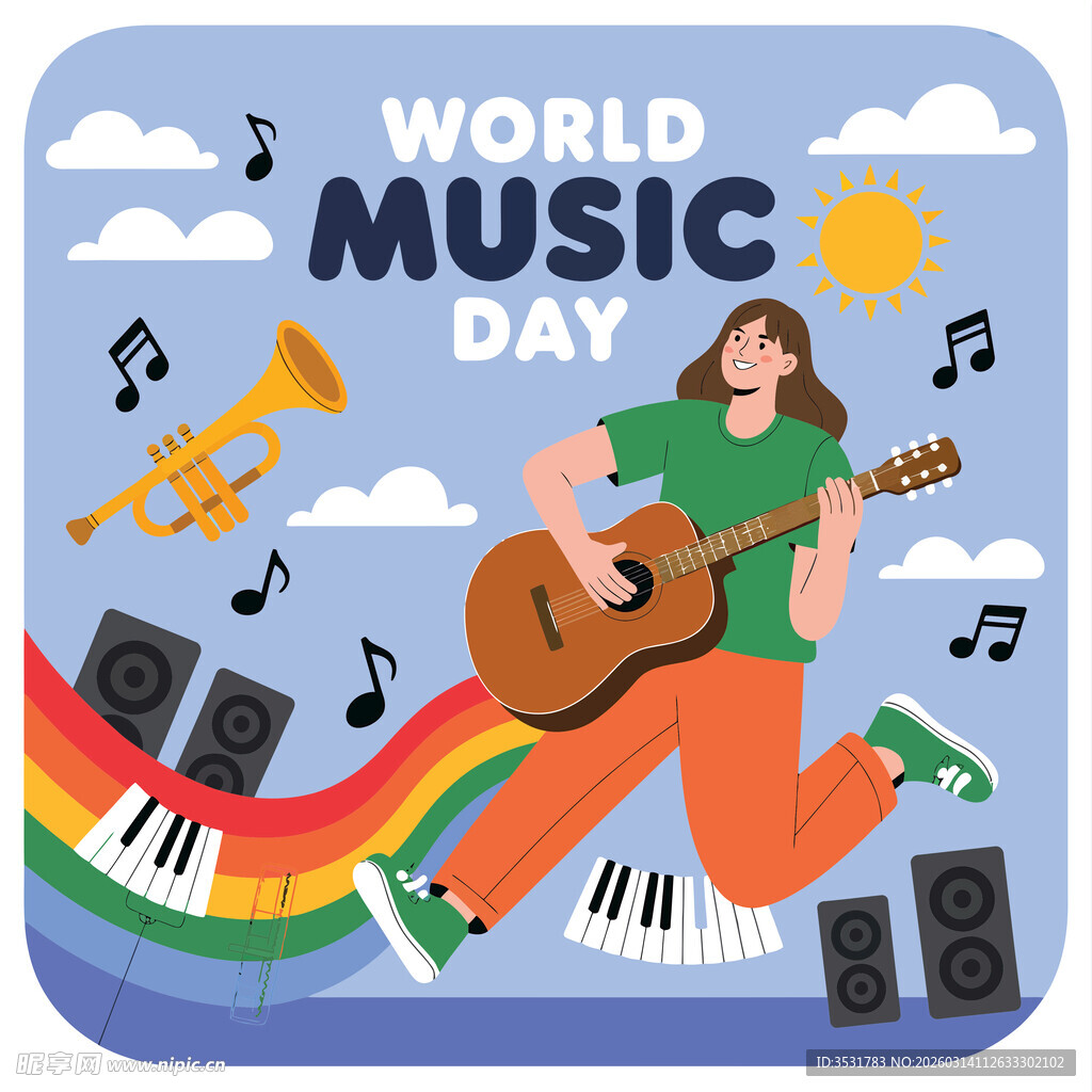 音乐日插画