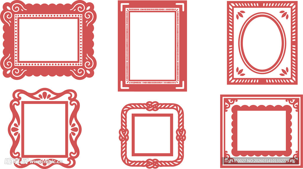 红色边框图案