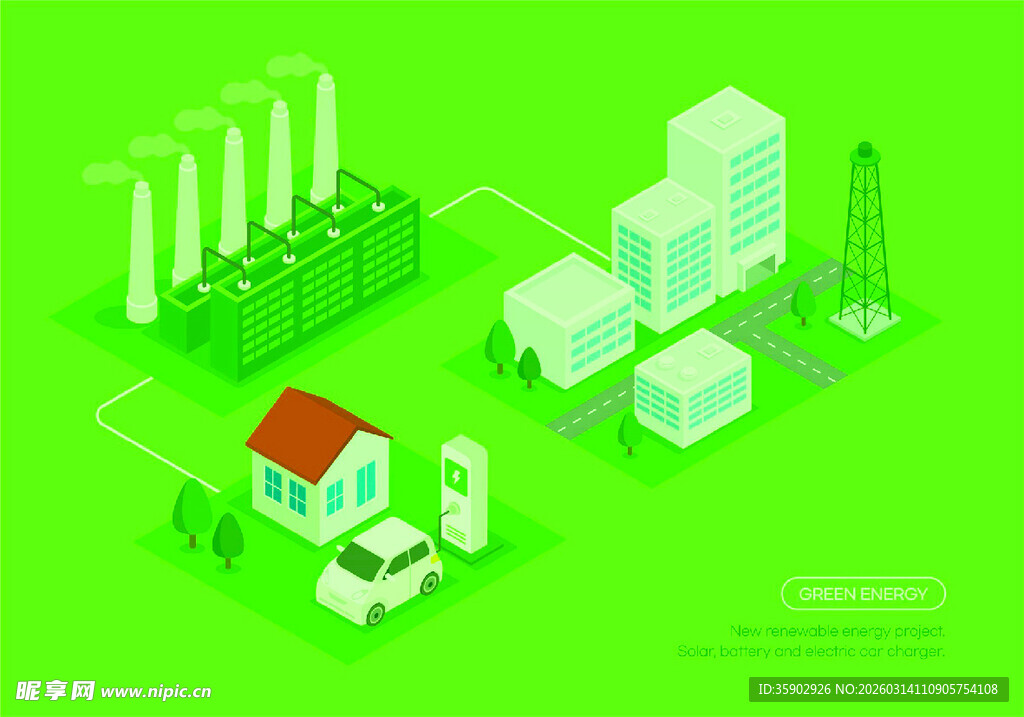 绿色能源社区场景