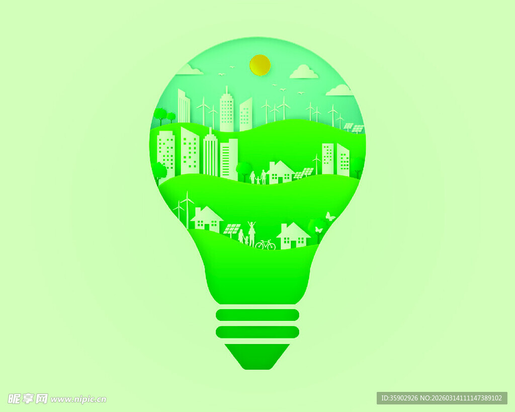 灯泡中的绿色生态世界