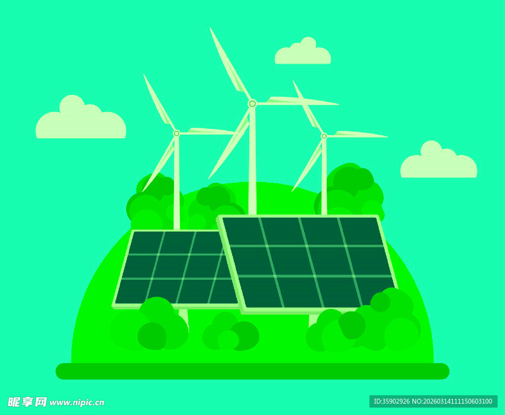 绿色风电与太阳能场景