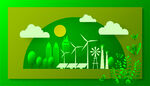 绿色环保的风力发电场景
