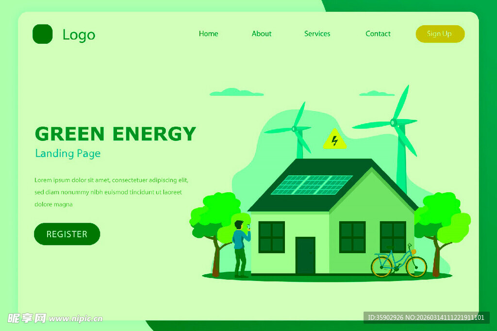 绿色能源主题网页设计示例