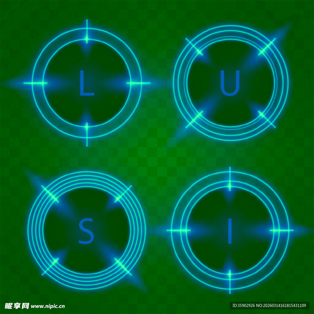 发光圆形UI图标设计元素