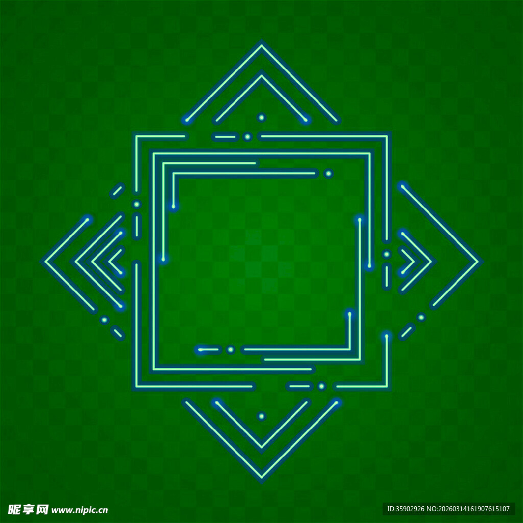 绿色几何线条装饰图案