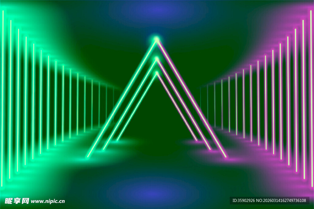 霓虹三角光效背景图