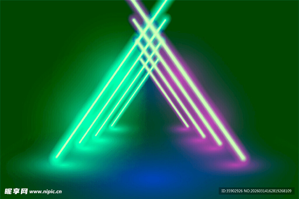 炫彩霓虹光线几何造型