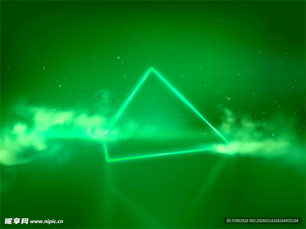 绿光三角霓虹特效画面