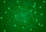 绿色发光电路板背景图