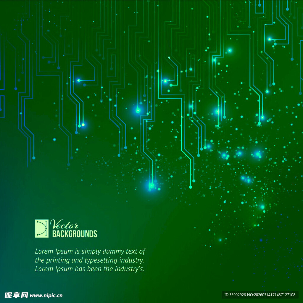 科技感绿色数字背景画面