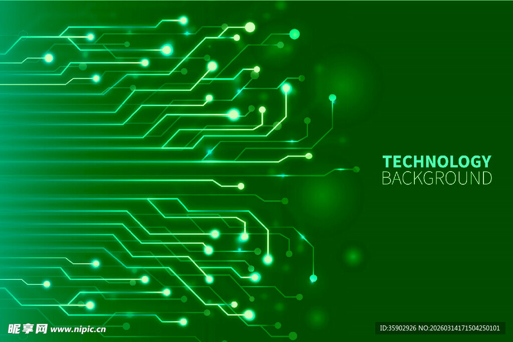 绿色科技电路板背景图