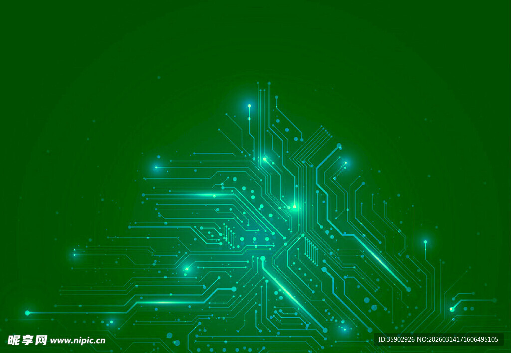 科技感电路板发光背景图