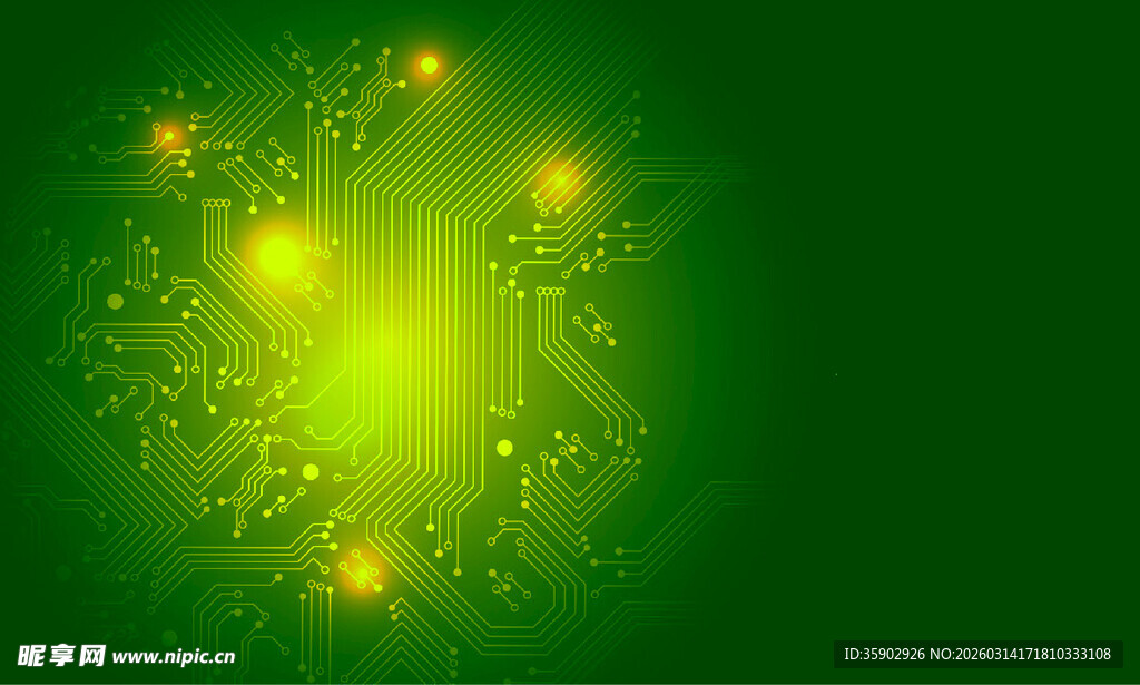 绿色梦幻发光植物背景图