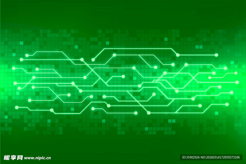绿色炫酷科技电路板背景