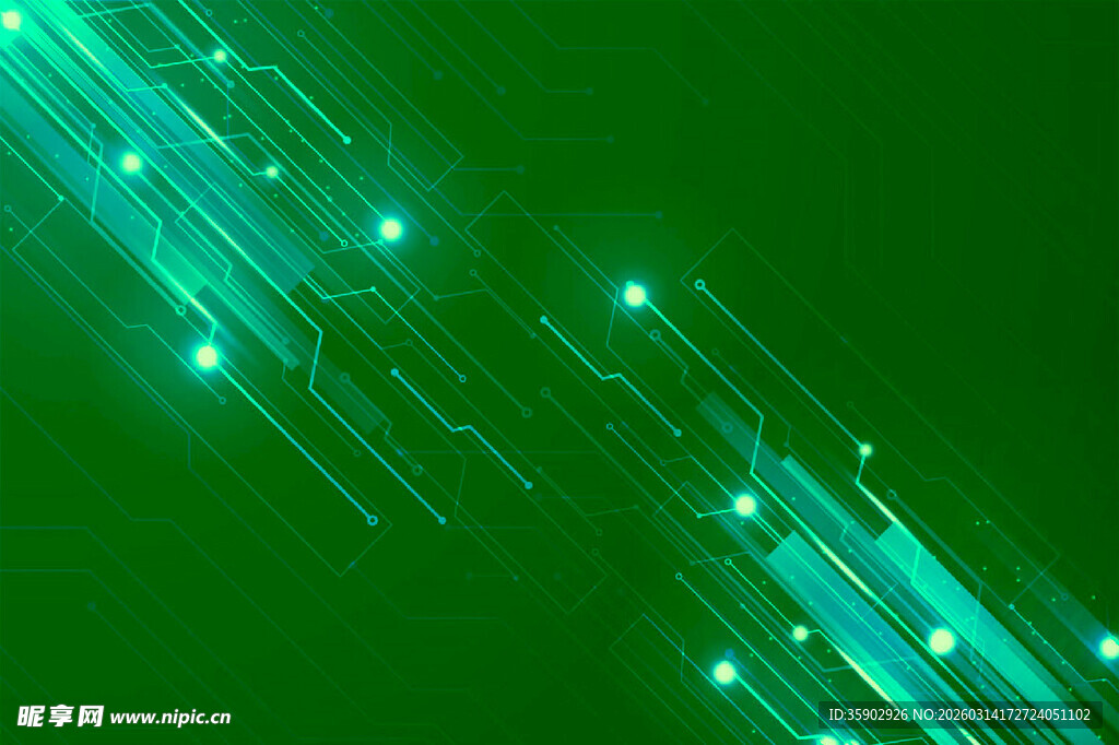 绿色炫光科技动感背景图