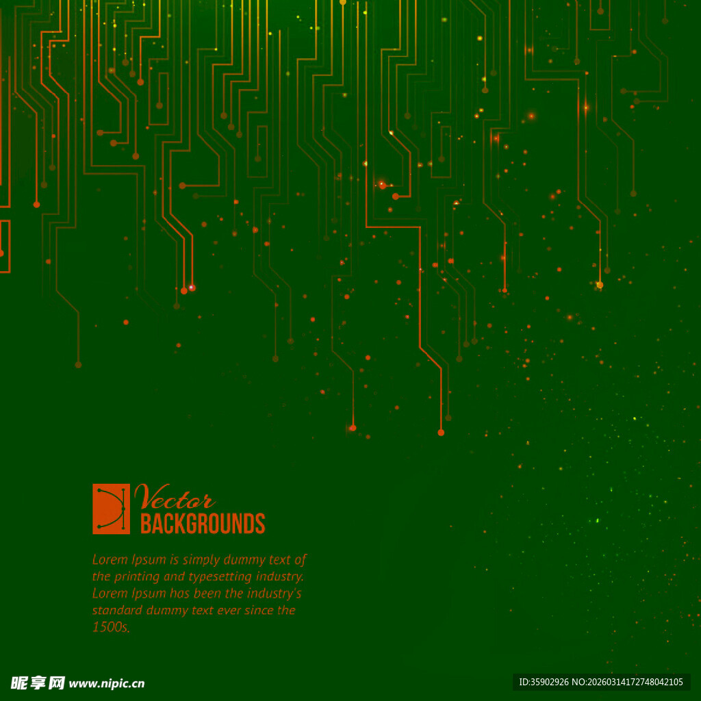 绿色科技风电路板背景图