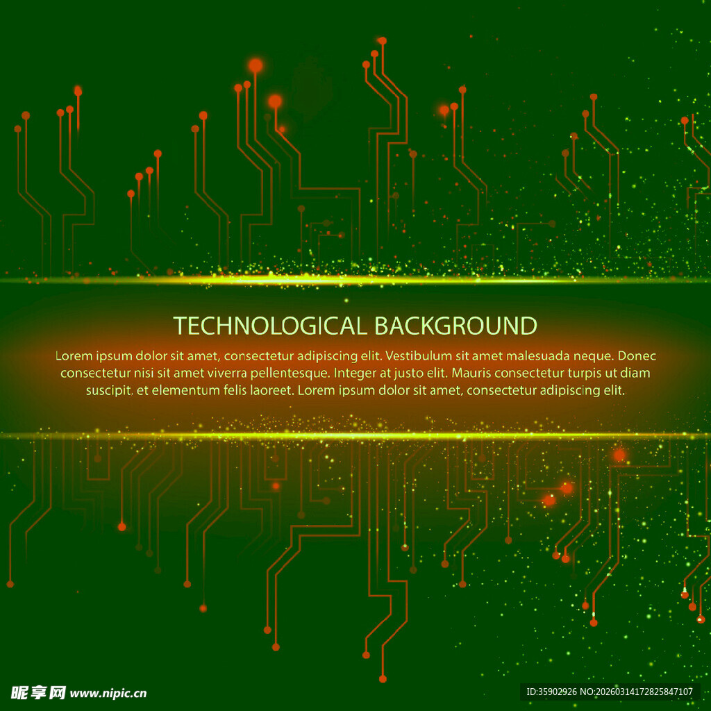 绿色科技风电路板背景图