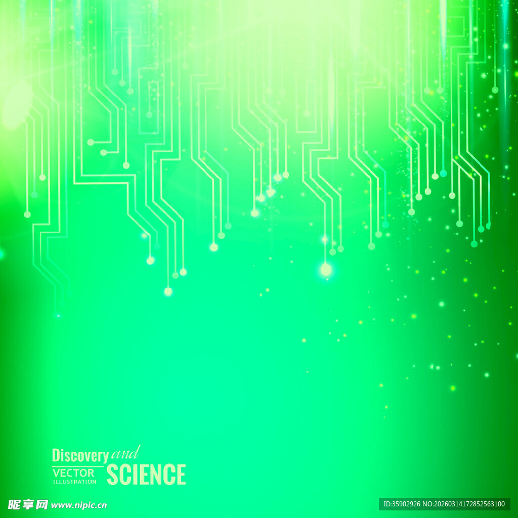 绿色科技风电路板背景图