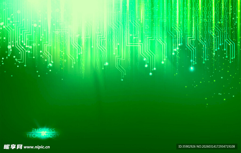 绿色炫彩光线背景图