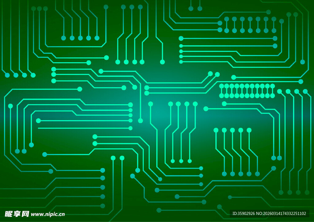 绿色电路板图案背景