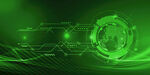 科技感绿色地球背景图