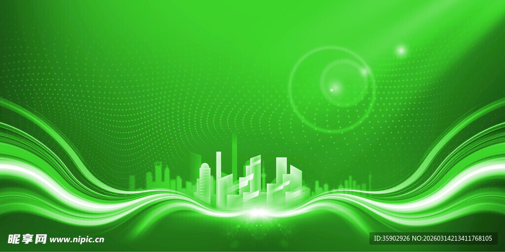 绿色城市动感背景图